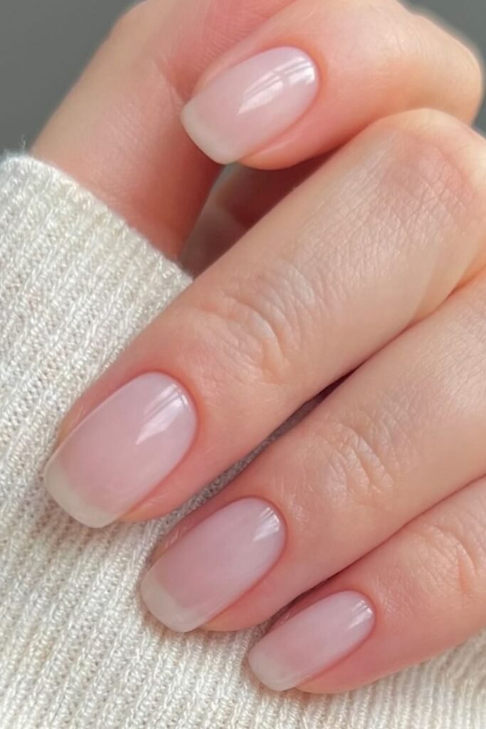 The "No Polish" Polish on Short Round Nails