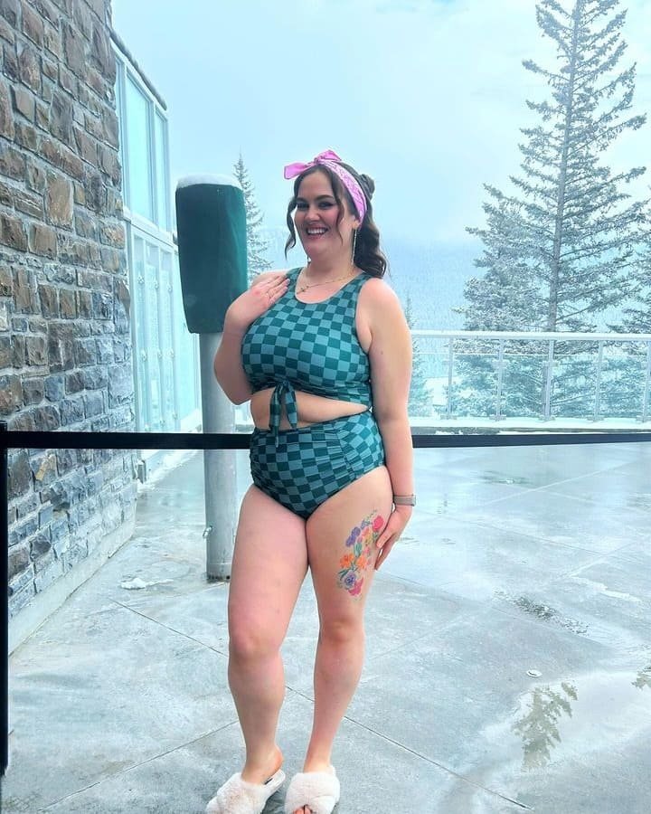 Green Checkerboard Two Piece For Pool And Spa Days