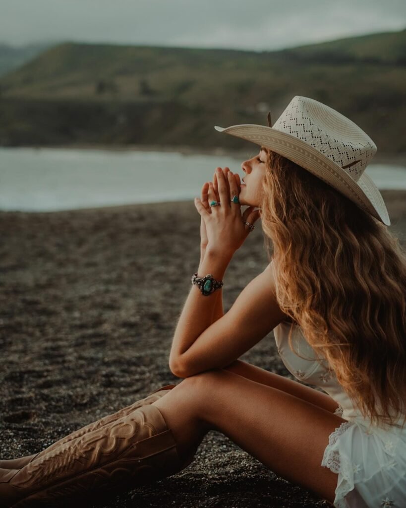 White Sundress With Turquoise Silver Jewelry