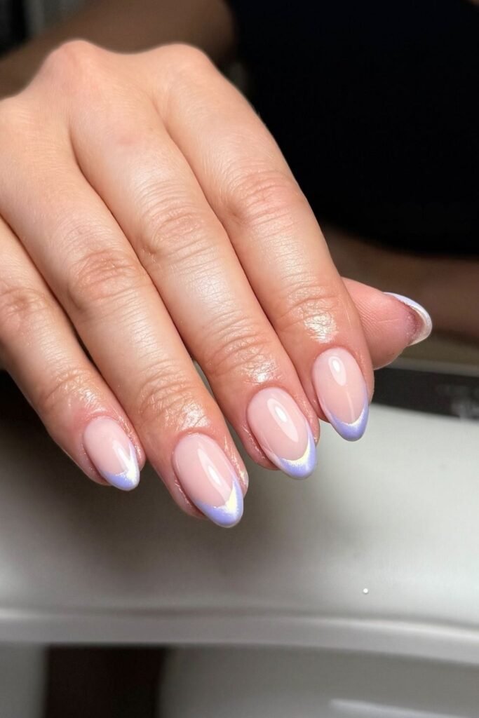 Soft Lavender French Tips for a Dreamy Pastel Twist