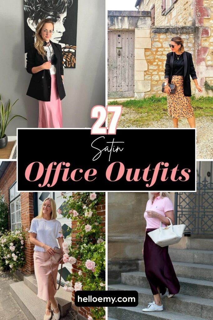 27 Satin Skirt Office Outfit