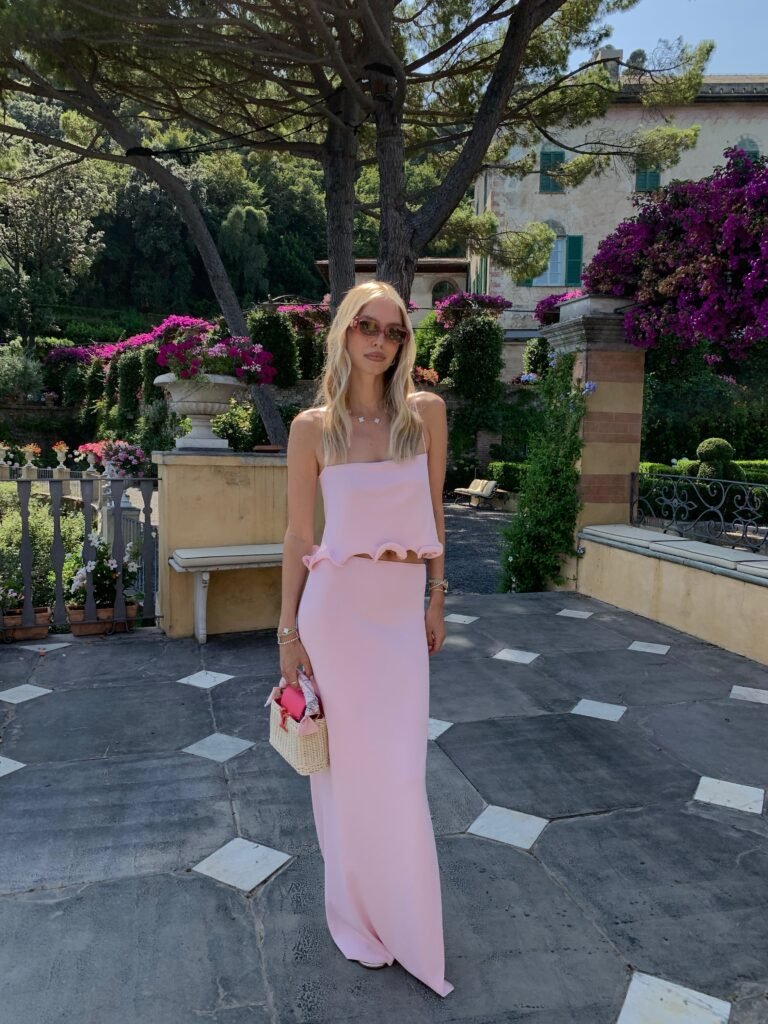 Blush Pink Two-Piece Set With a Maxi Skirt