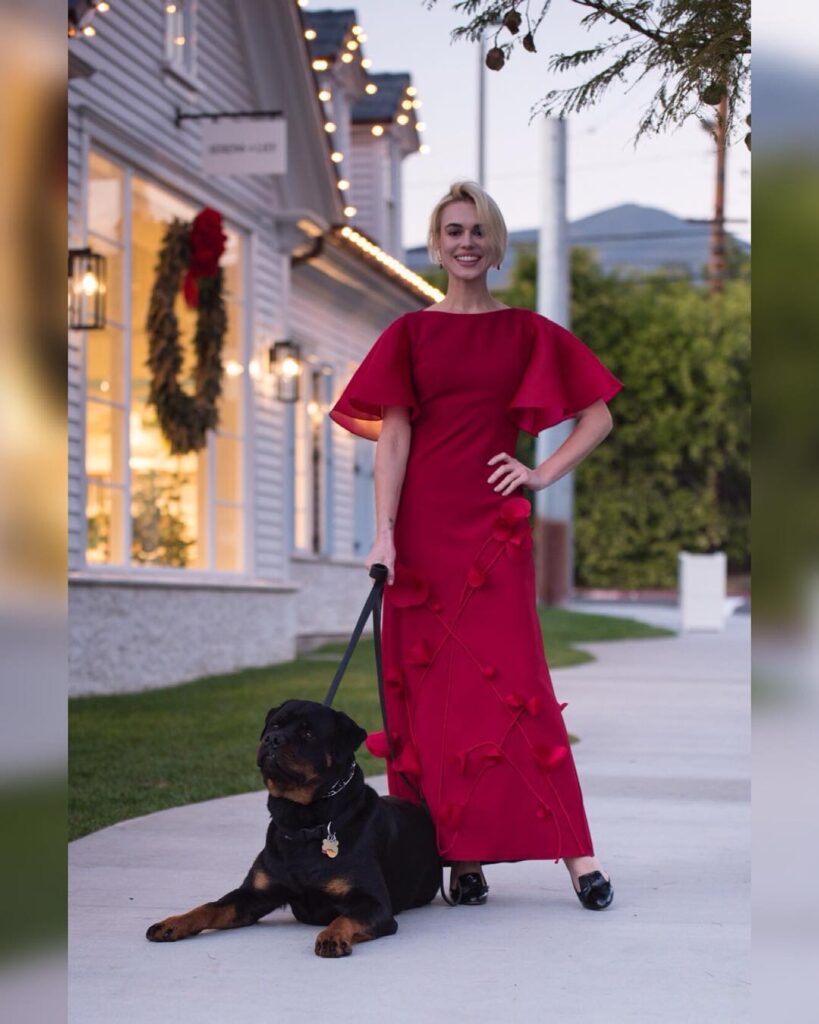 Bold Red Midi Dress With Dramatic Sleeves
