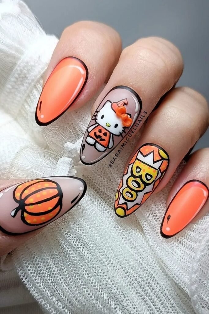 Bright Orange Comic-Style Hello Ki
