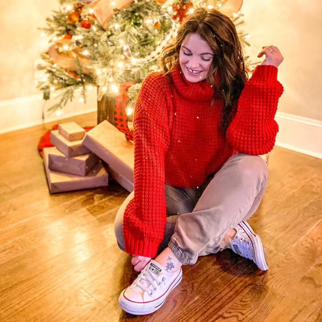 Bright Red Knit With Easy Joggers
