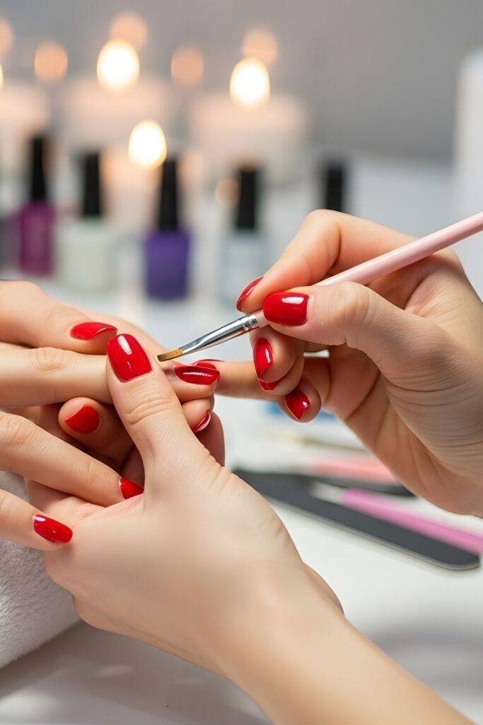 Brush on one thin coat of each shade