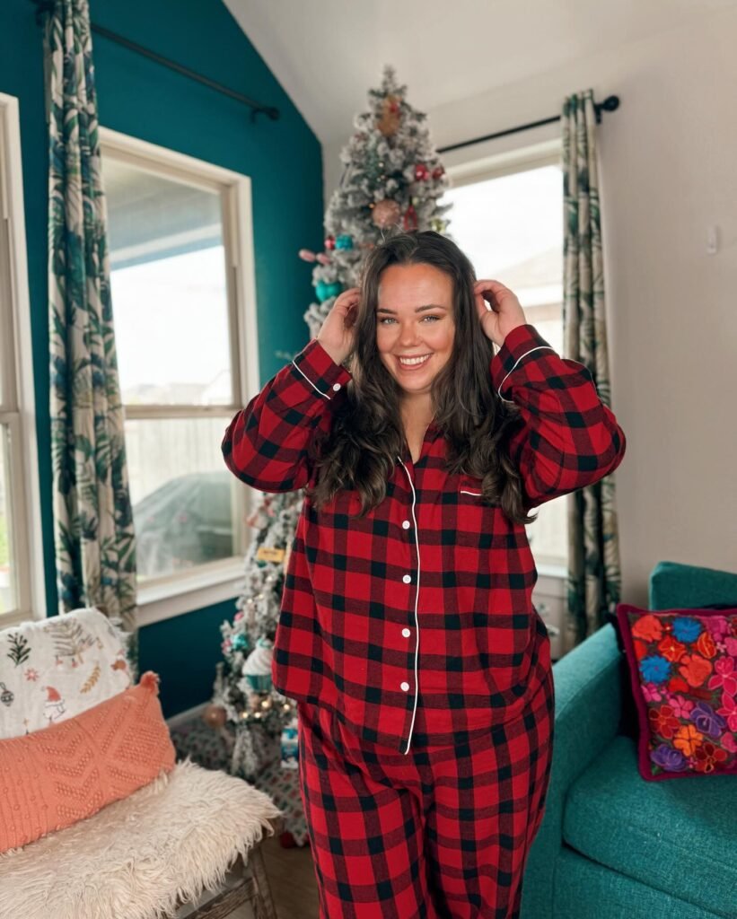 Buffalo Plaid Button-Front Pajamas