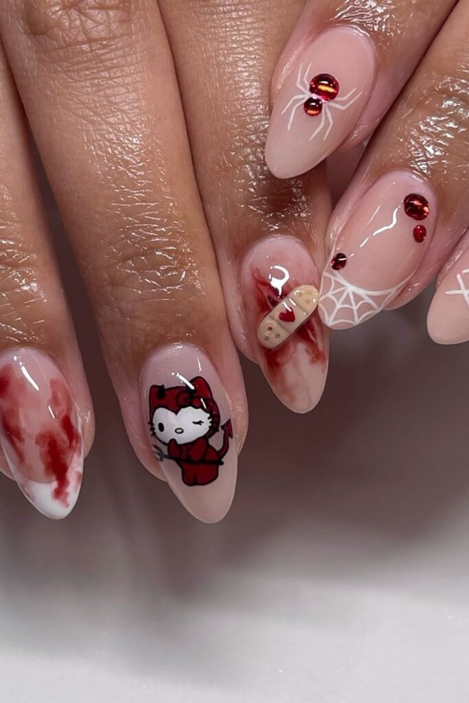 Devil Hello Kitty Nails Wit