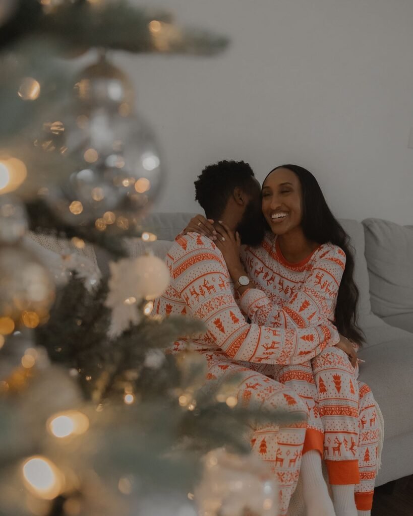 Fair Isle Couple Set in Soft Orange