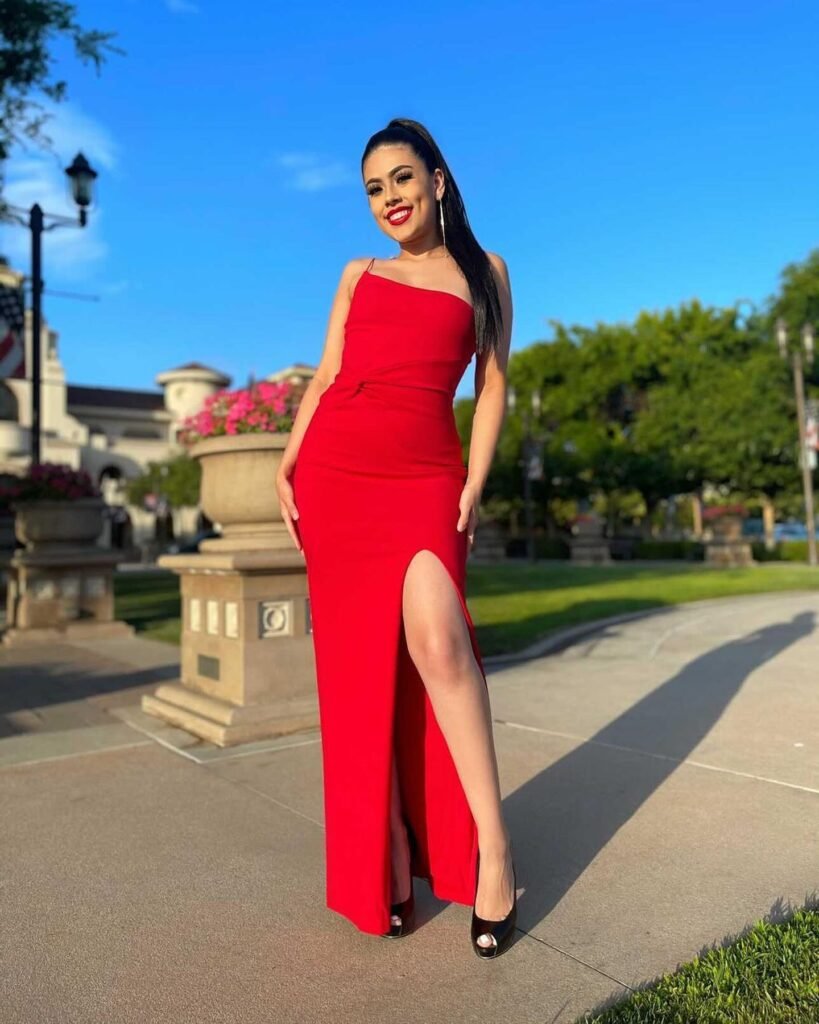 Fitted Red Maxi With a High Thigh Slit