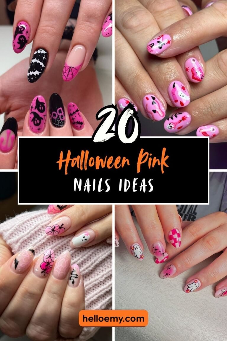 Halloween Pink Nails
