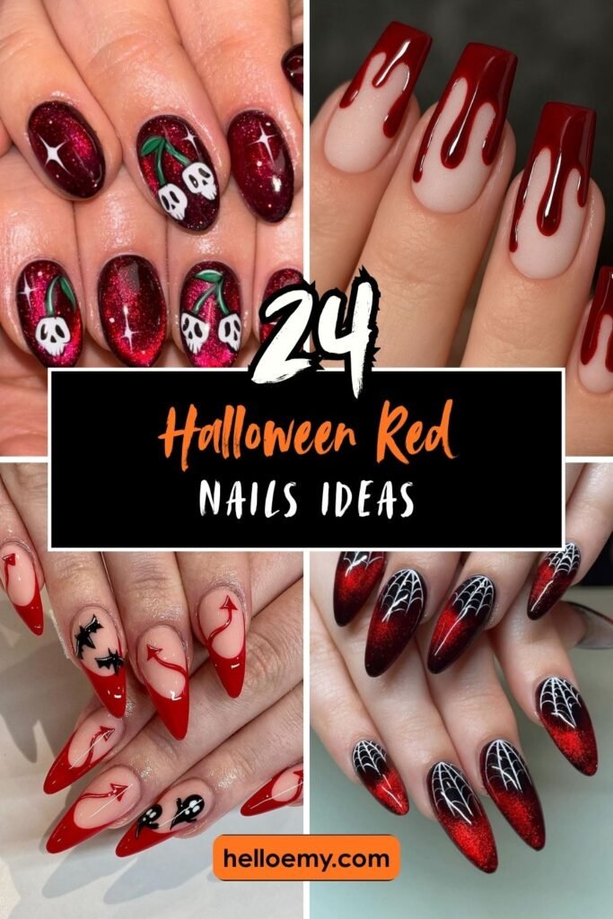 Halloween Red Nails