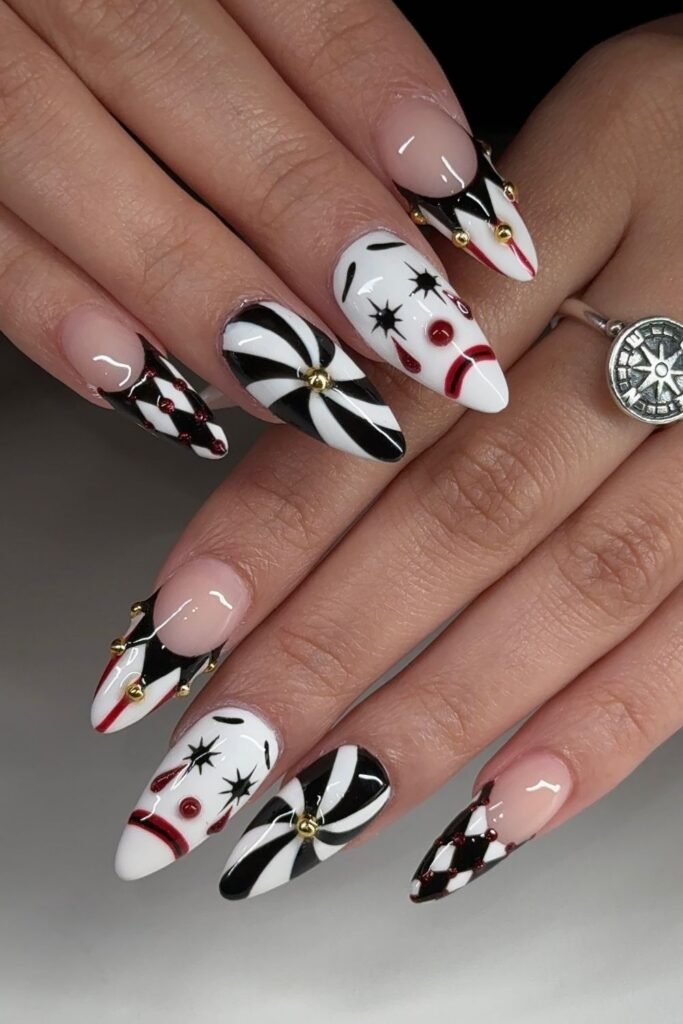 Harlequin Halloween Nails You Could Turn Pink