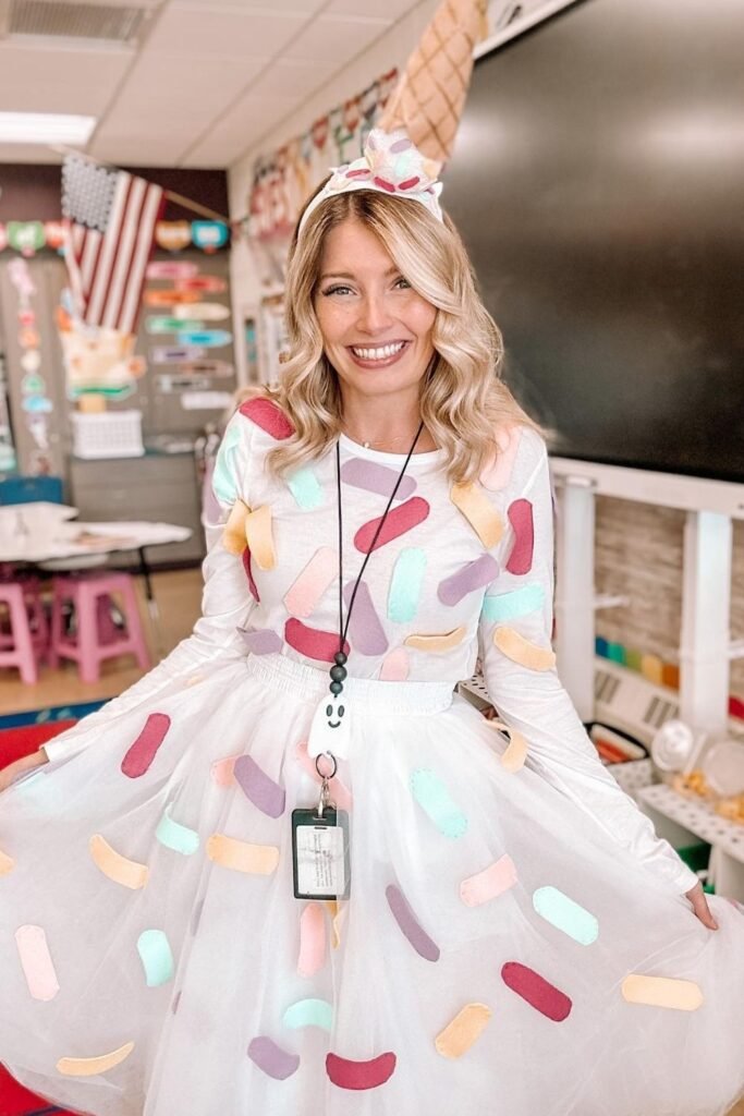 Ice Cream Cone Dress With Pastel Sprinkles