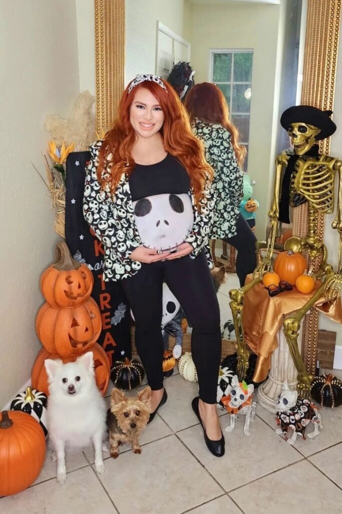 Jack Skellington Bump Costume With a Printed Cardigan