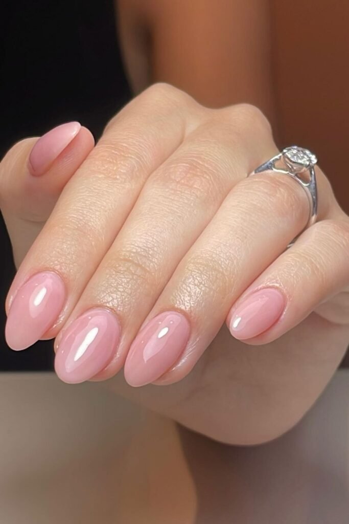 Jelly Pink Ovals for the Bare Nail Look