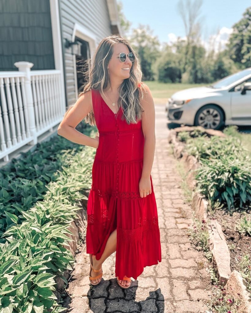 Lace Insert Midi for an Easy Christmas Day Look
