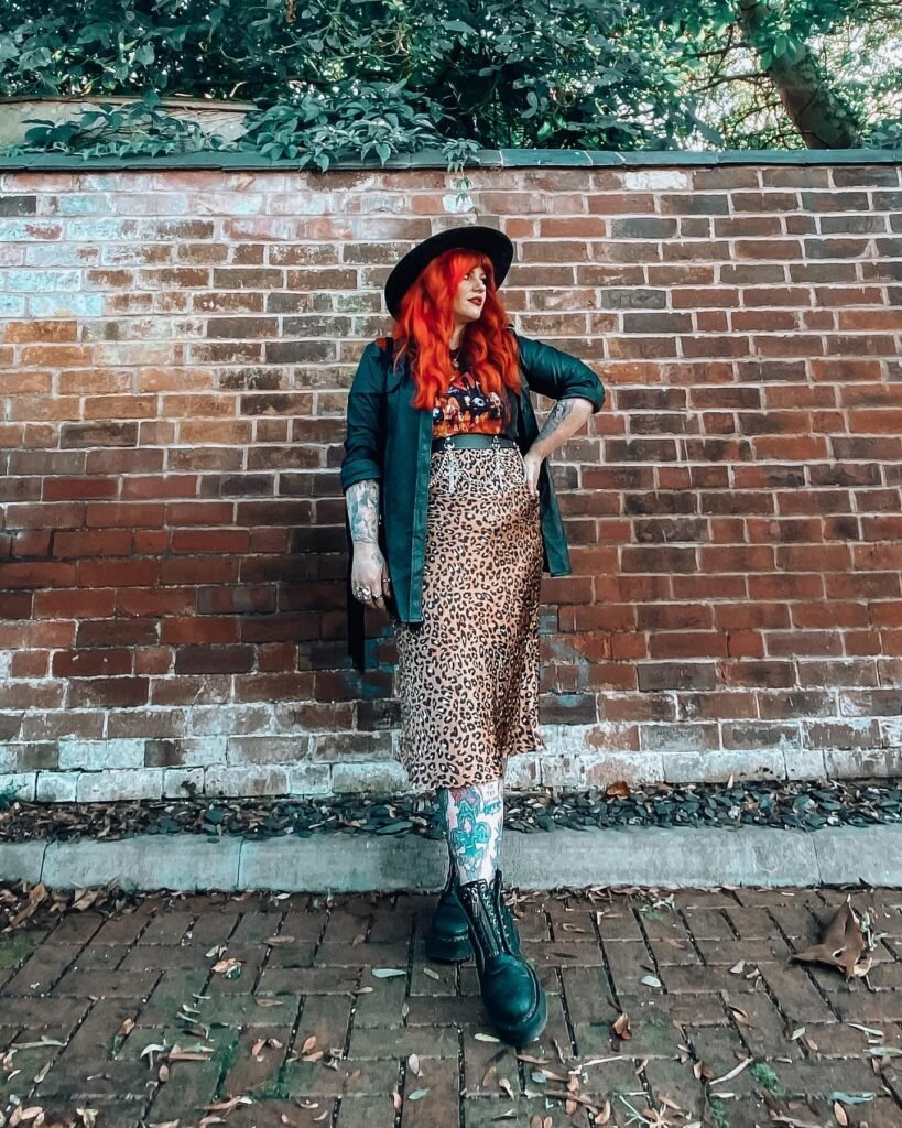 Leopard Midi Skirt With a Deep Green Blazer