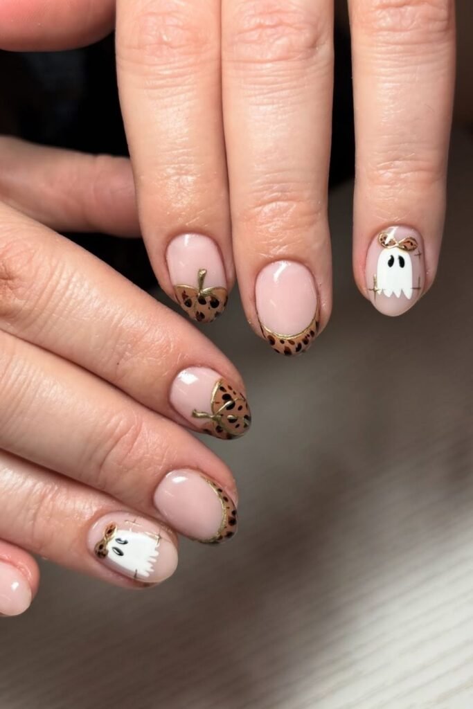 Leopard Pumpkin Tips With Tiny Ghost Accents