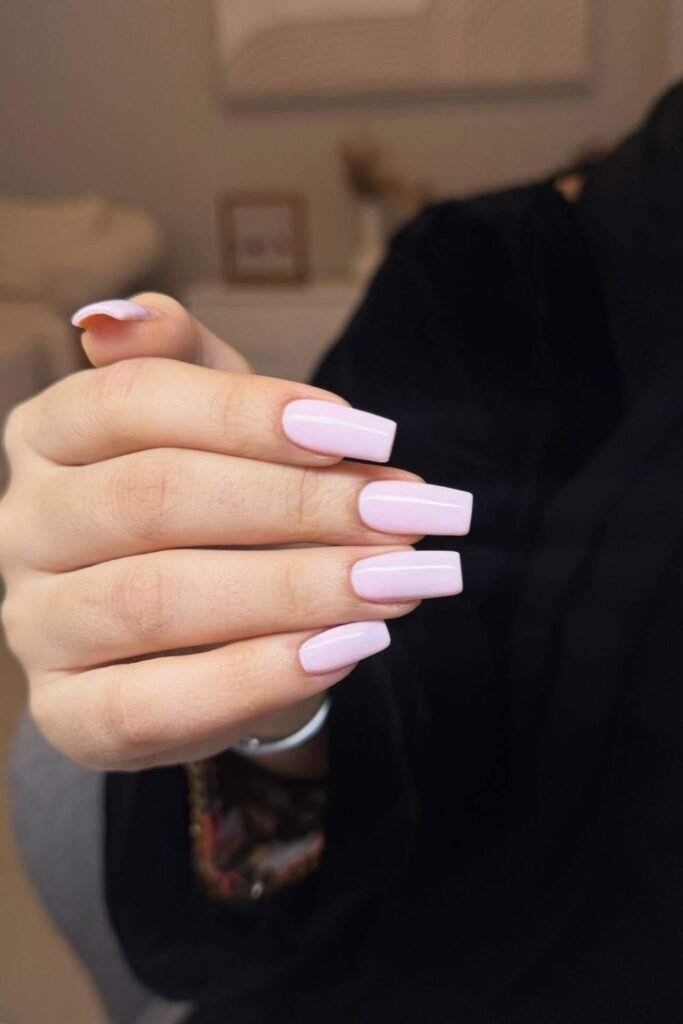 Lilac Leaning Baby Pink on Long Squares