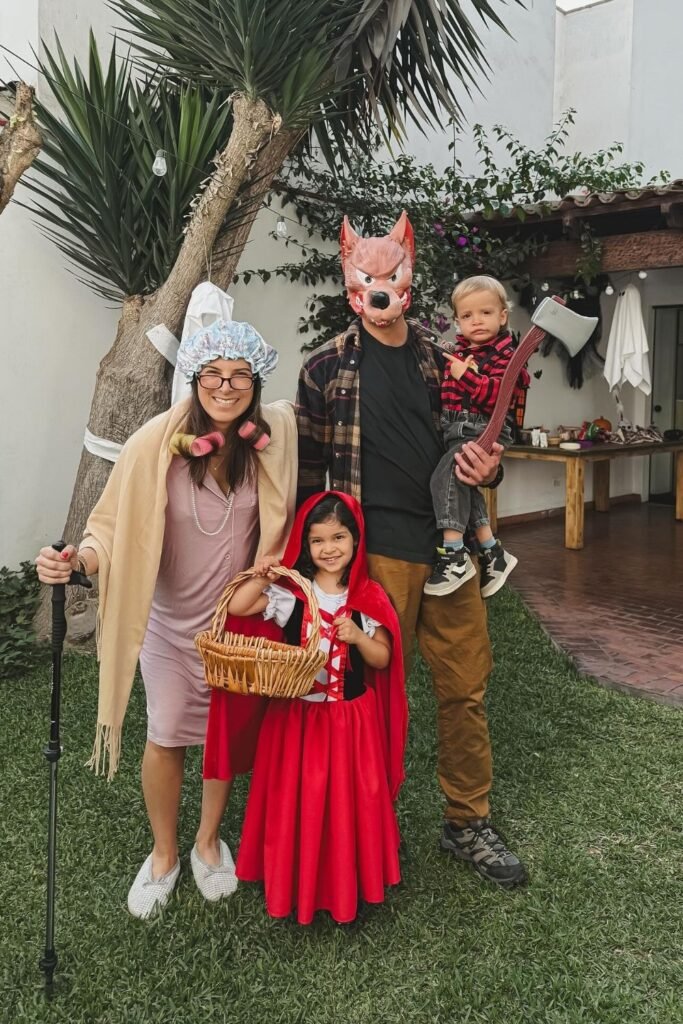 Little Red Storybook Family With Comic Props