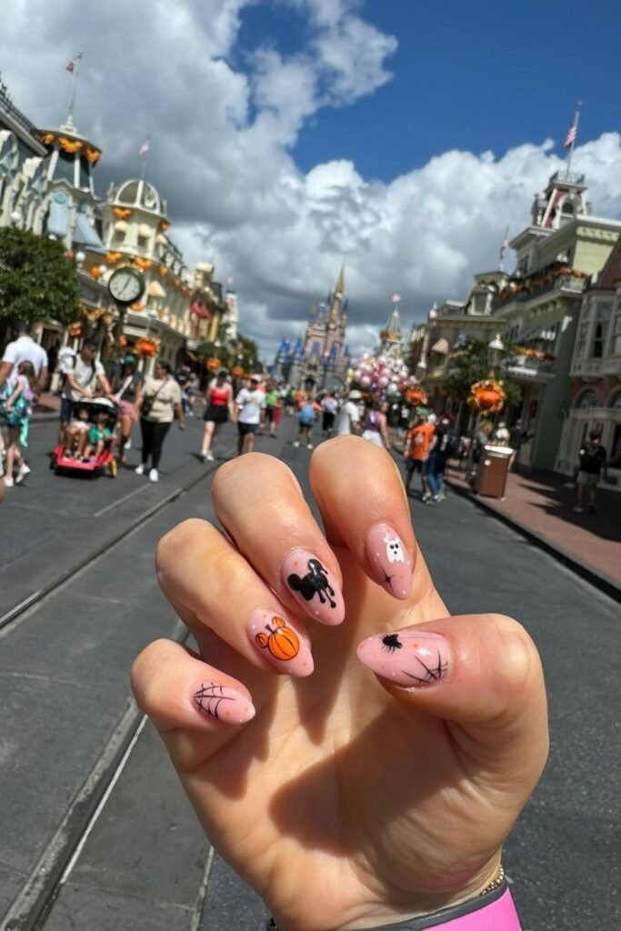 Magic Kingdom Disney Halloween Nails