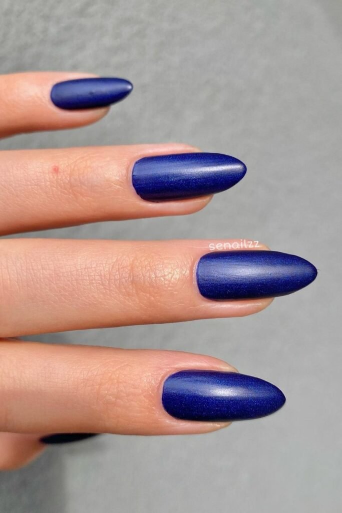 Matte Metallic Blue Almonds