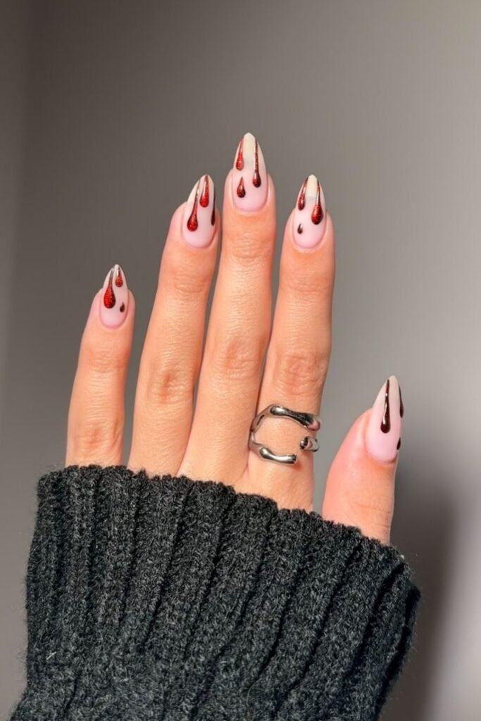 Minimal Crimson Drip Tips for a Sharper Halloween Look