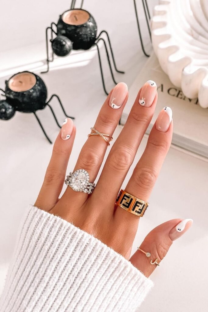 Minimal Ghost French Tip Nails