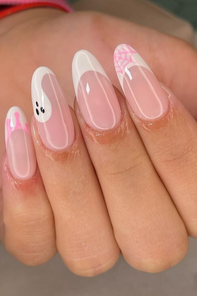 Minimal Pink French Ghost Nails