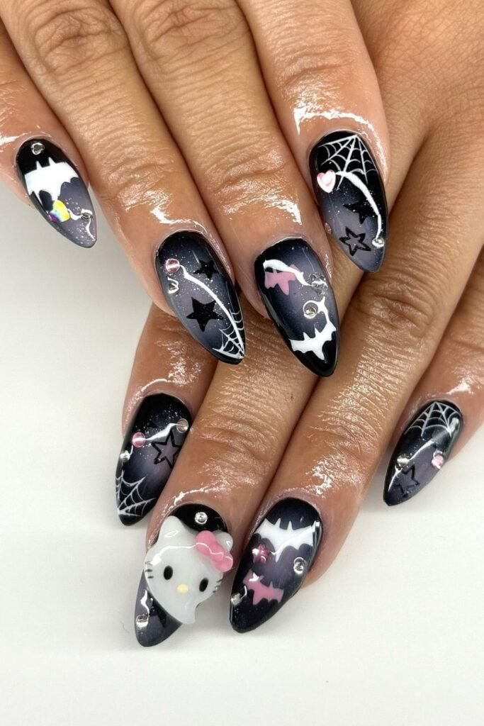 Moody Black Ombre Hello Kitty Hallowee