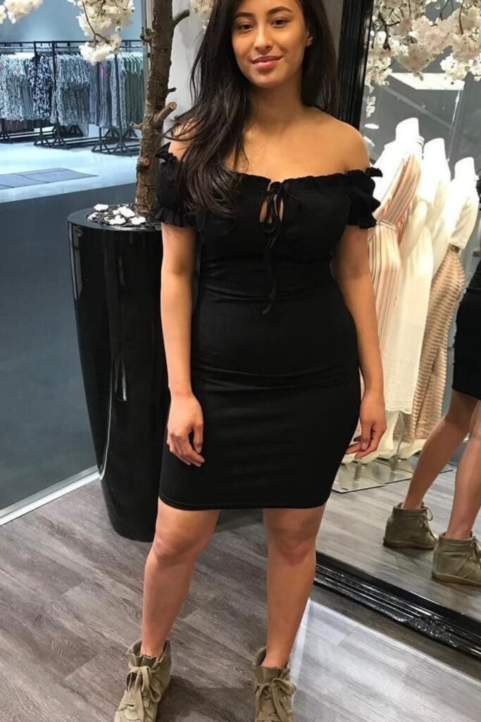 Off-Shoulder Black Mini With a Tougher Edge