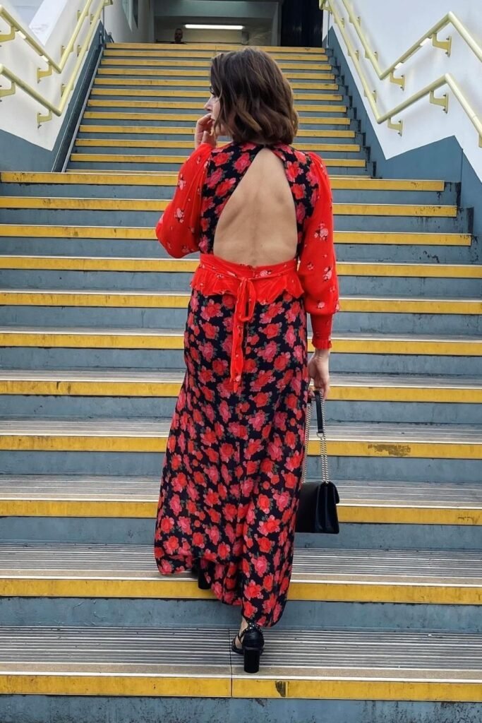 Open-Back Floral Maxi With a Dramatic Exit