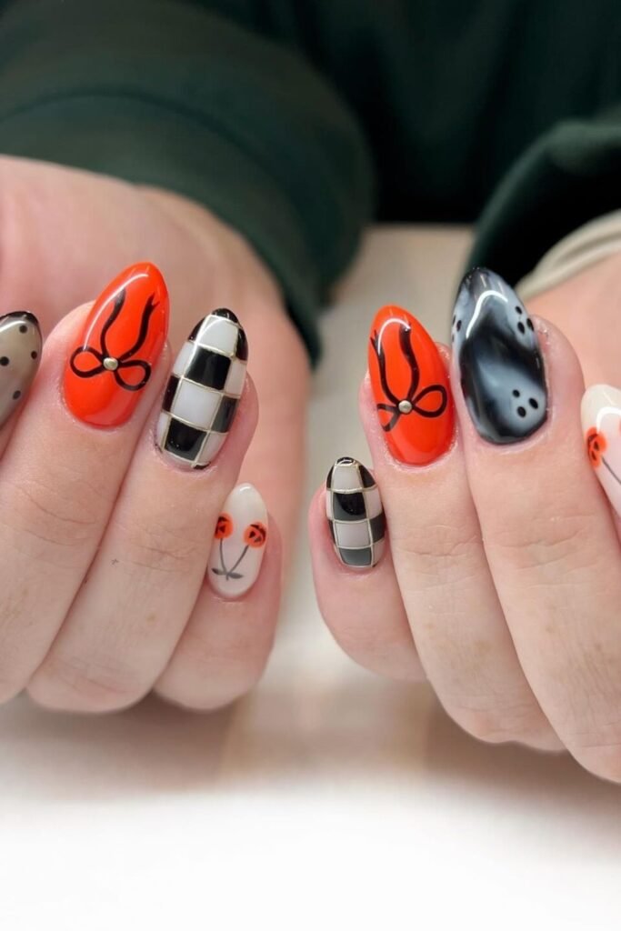 Orange Bows, Checkerboard and Smoky Ghost Details