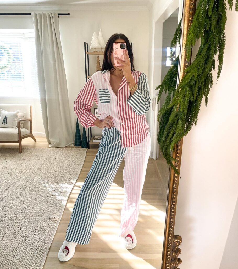 Patchwork Stripe Pajama Set