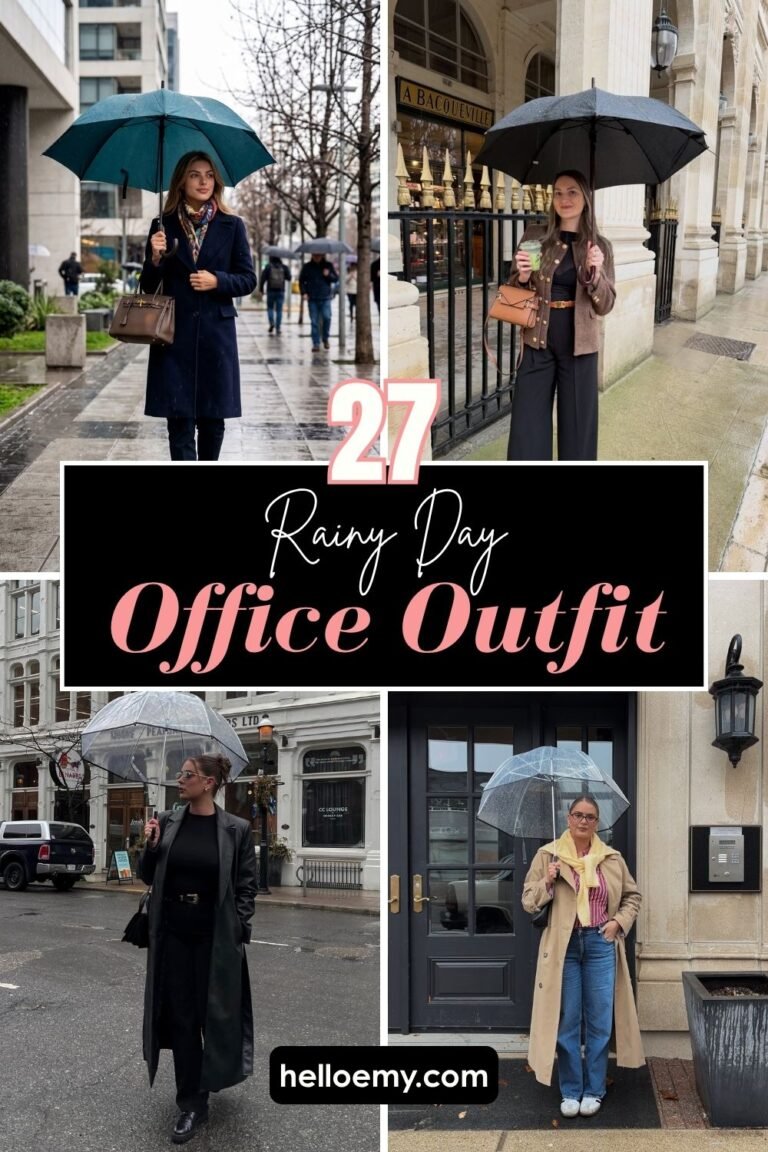 Rainy Day Office Outfit Ideas