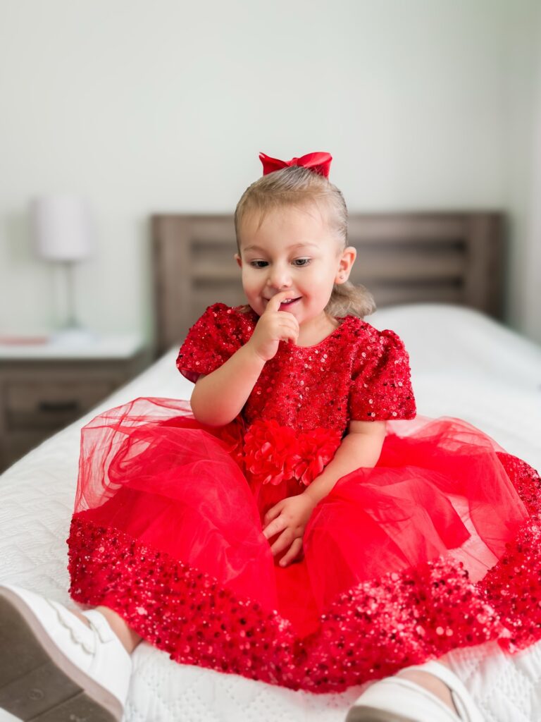Red Sequin Tulle Dress for the Tiny Party Star