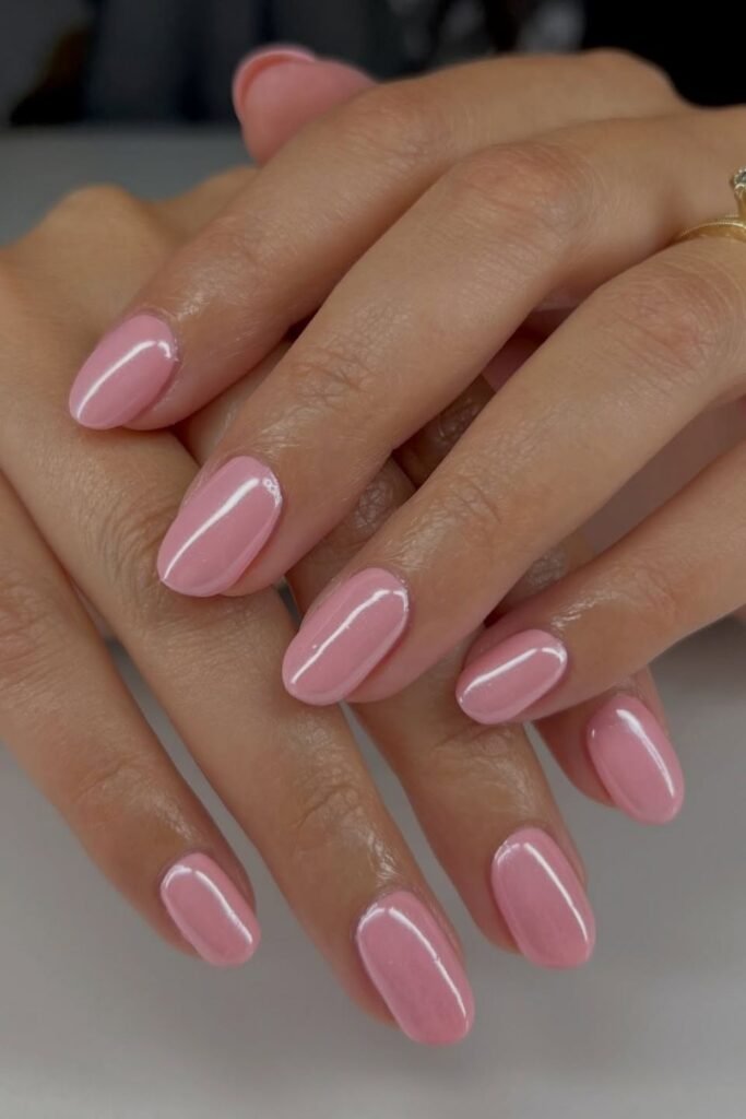 Rosy Pink Ovals With a Pearl Sheen