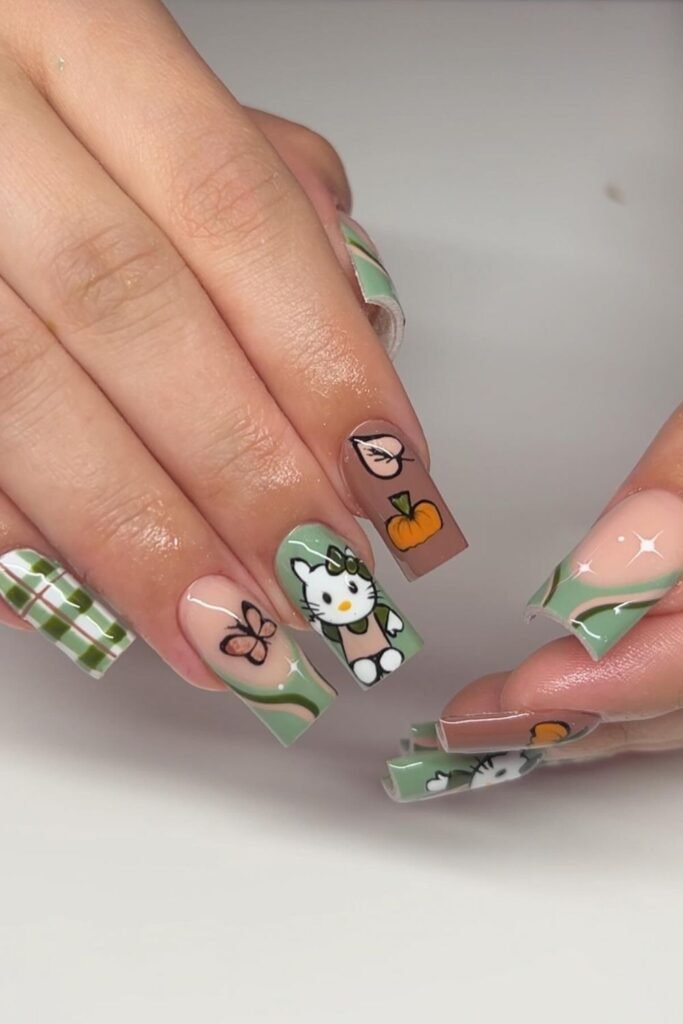  Sage Green Hello Kitty Fa