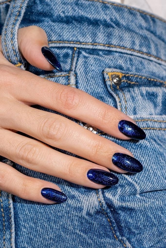Sapphire Glitter Almonds That Match Your Denim