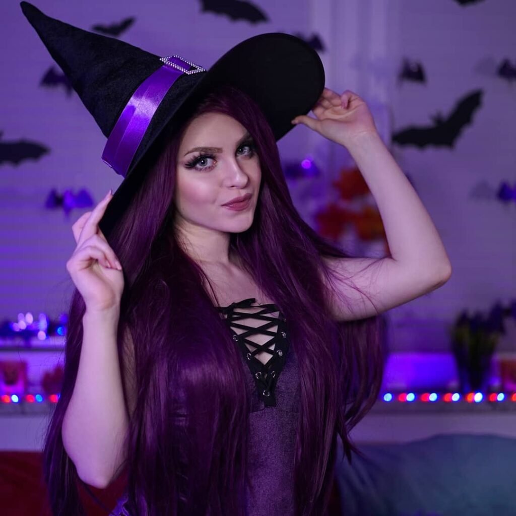 Simple Purple Witch Dress With a Lace Up Neckline