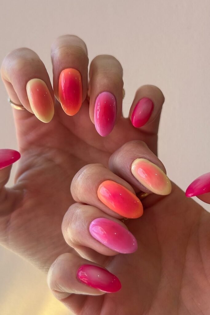 Skittle Sunset, a Different Aura on Every Nail