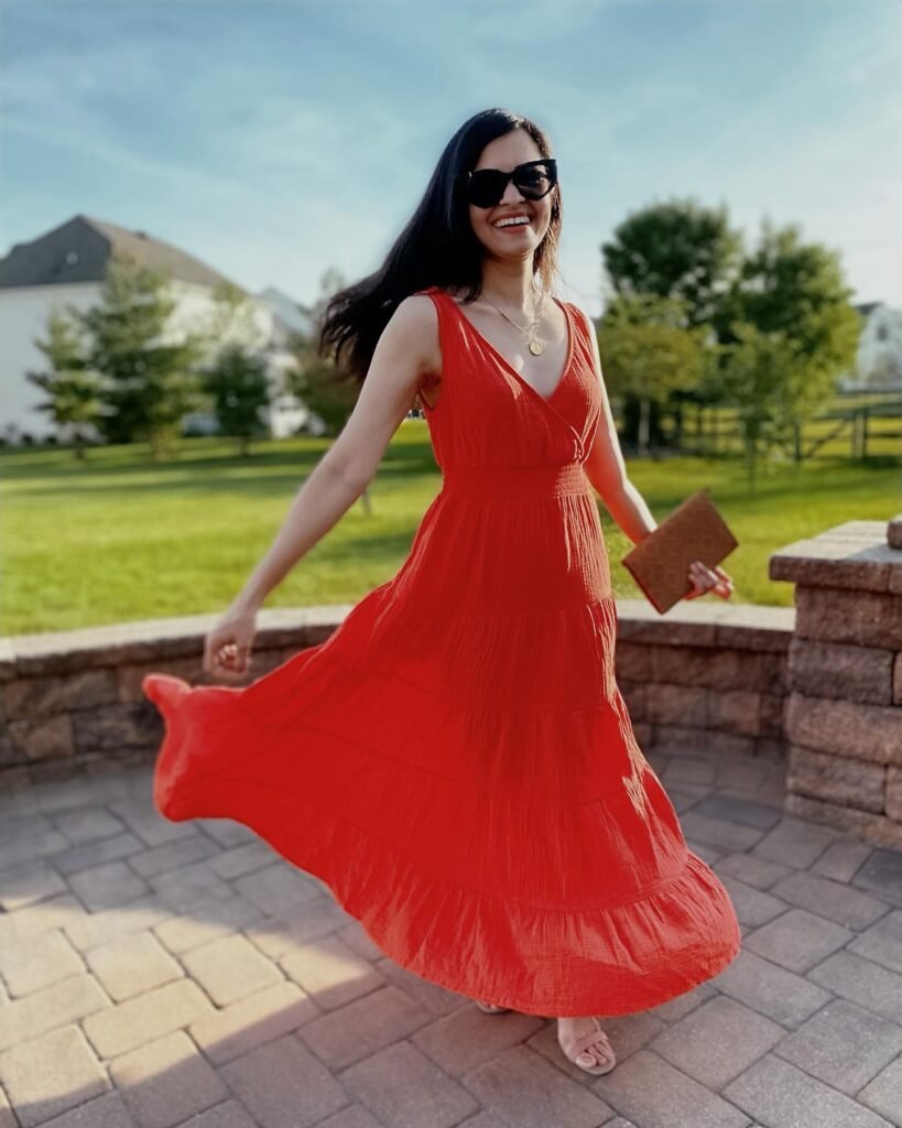 Sleeveless Tiered Maxi for a Bright Christmas Brunch