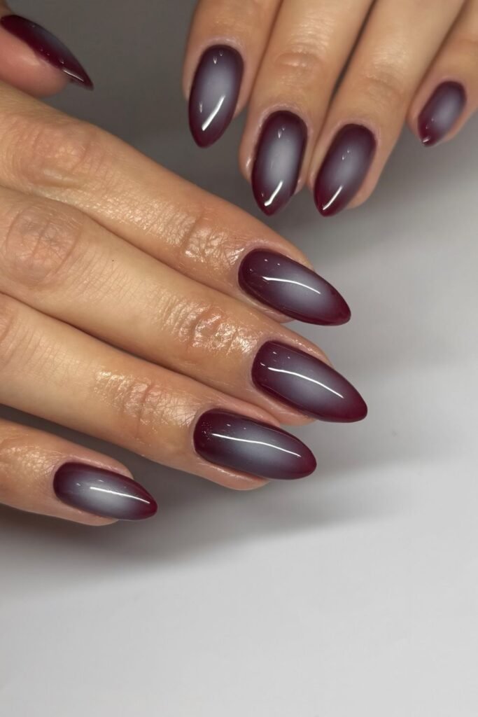 Smoky Reverse Aura in Burgundy and Cloud Grey