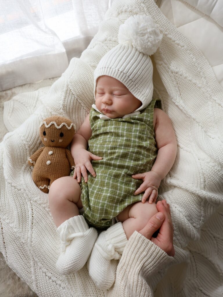 Soft Olive Plaid With Winter-White Knits