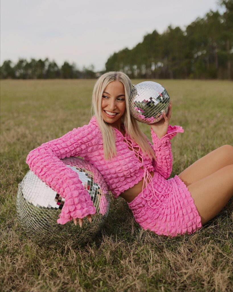 Textured Hot Pink Crop Top and Shorts Set