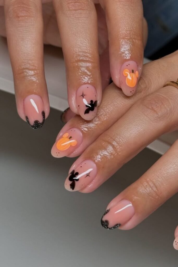 Tiny Ghosts, Orange Pumpkins and Glitter Black Tips