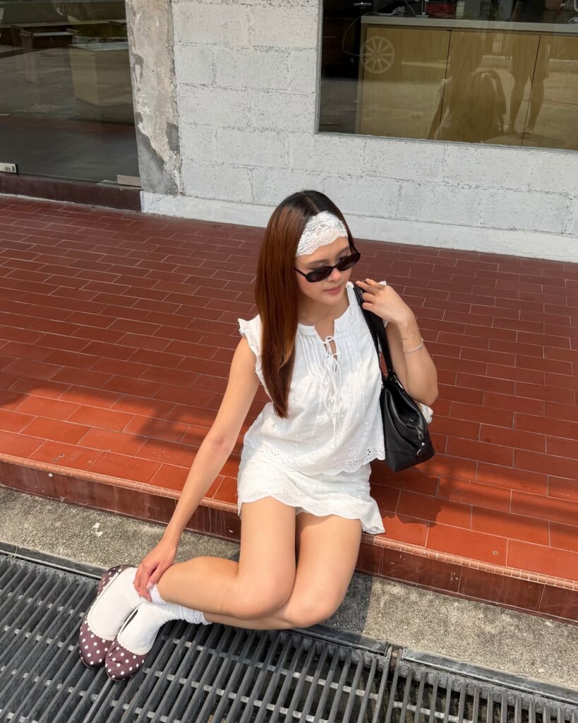 White Broderie Set With Mary Janes