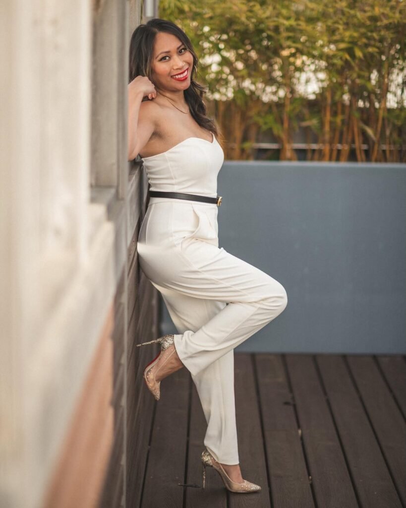 White Jumpsuit With a Defined Waist