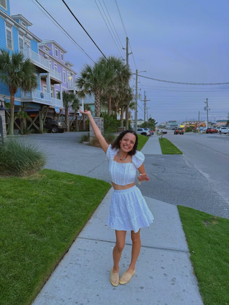 White Puff Sleeve Co Ord With a Flippy Mini Skirt